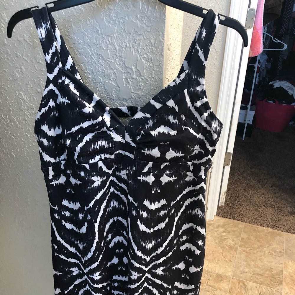 Ikat black and white dress